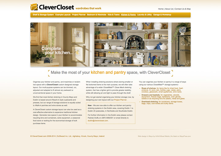 CleverCloset website design 7