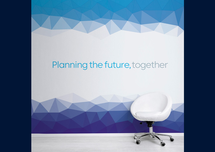Curran Futures concept wall graphics design
