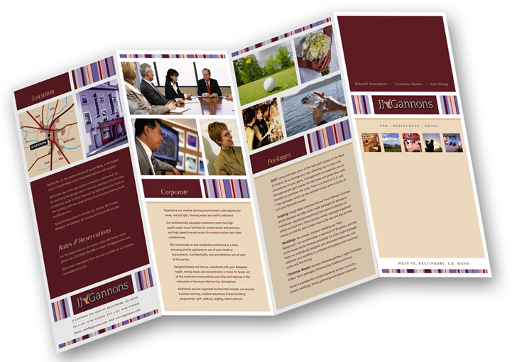 JJ Gannons Hotel brochure design outside