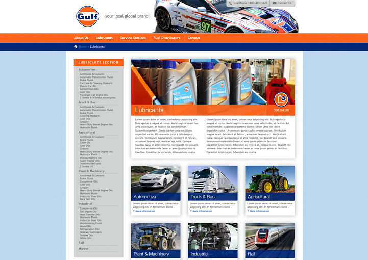 Gulf Oil Ireland web design 2