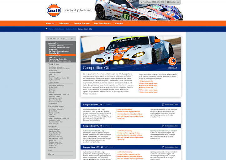 Gulf Oil website design 4