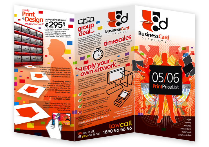 Halligan Print price list design outside