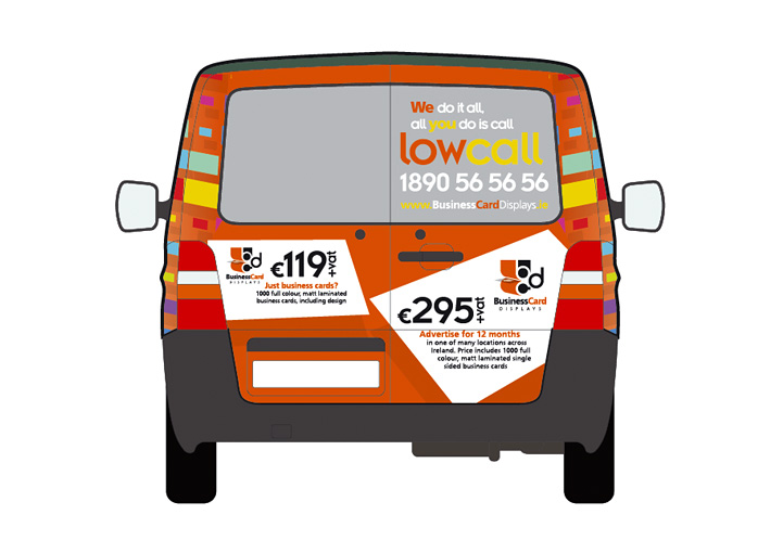 Business Card Displays fleet graphics design back