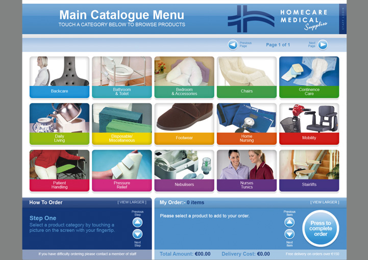 Homecare Medical Supplies Kiosk Interface Design Ballyhaunis