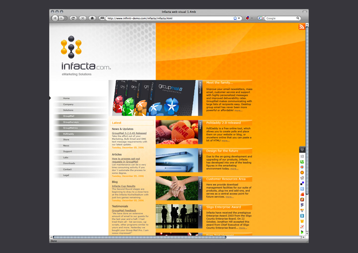 Infacta website design