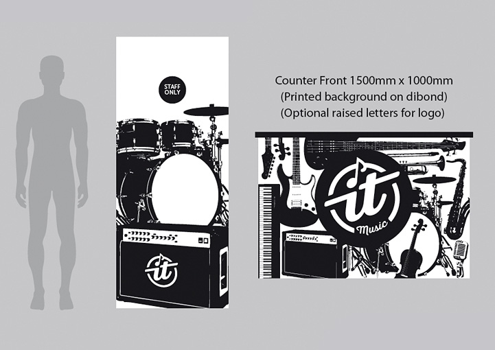 It Music interior signage design Galway