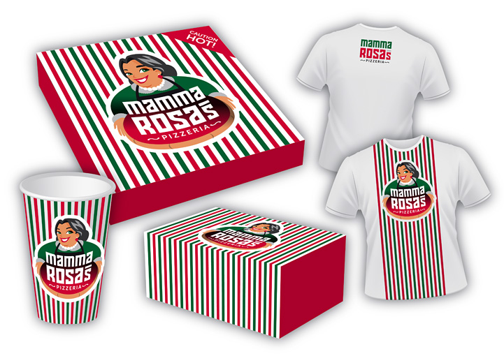Mamma Rosa's Pizzeria Packaging Design Bundoran