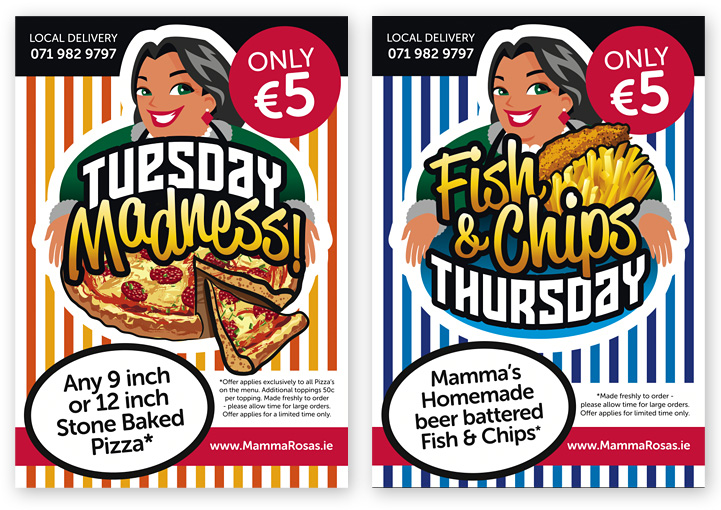 Mamma Rosa's Pizzeria Poster Design Bundoran