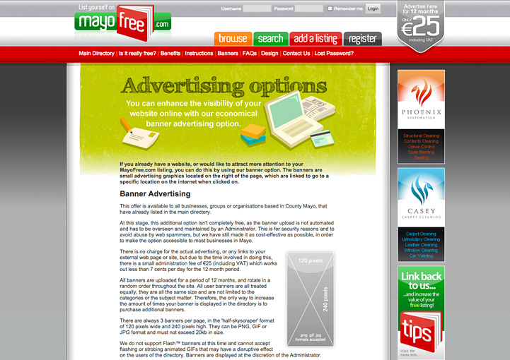 MayoFree online directory design