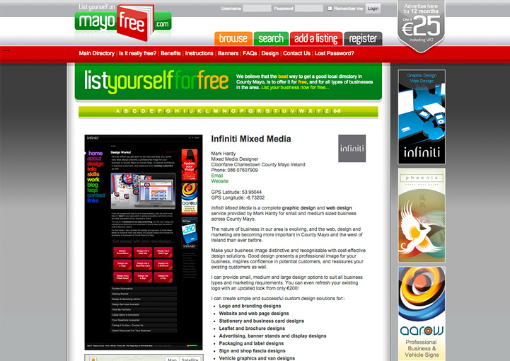 MayoFree web advertising design