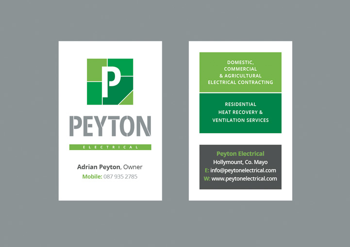 Peyton Electrical business card design