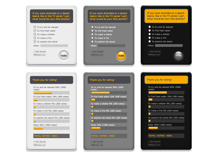 PollDaddy app interface design