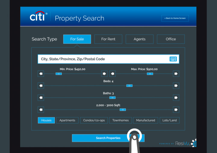 ResiVu Kiosk Interface Design Los Angeles