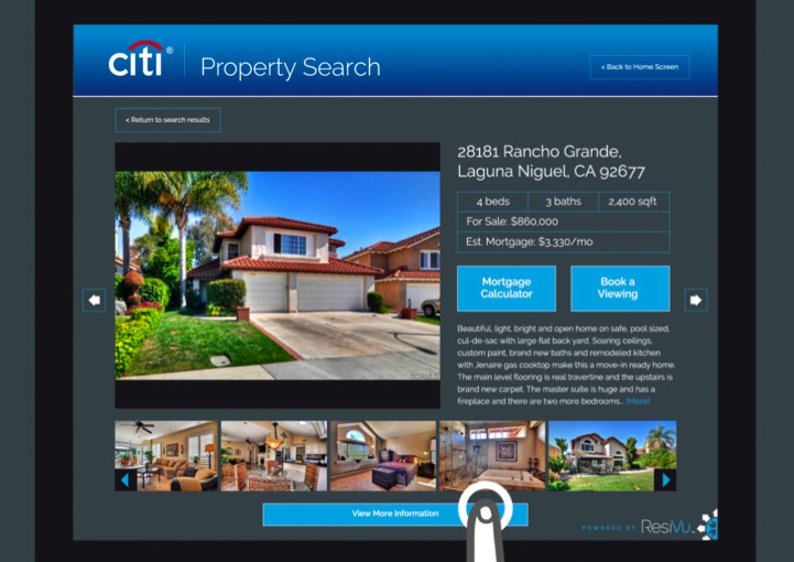 ResiVu Kiosk Interface Design Los Angeles