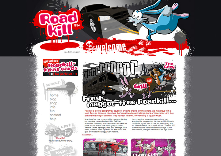 Roadkill Toys web design