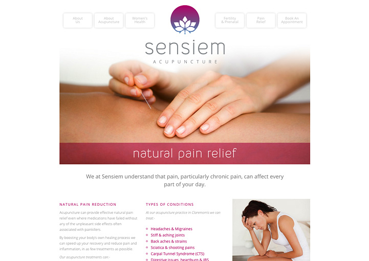 Sensiem Acupuncture Web Site Design Claremorris