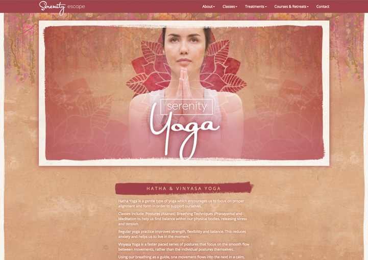 Serenity Escape web design 2
