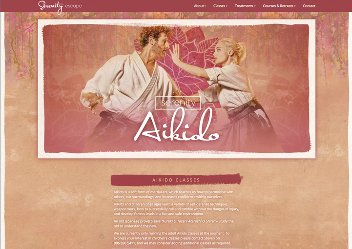 Serenity Escape web page design 3