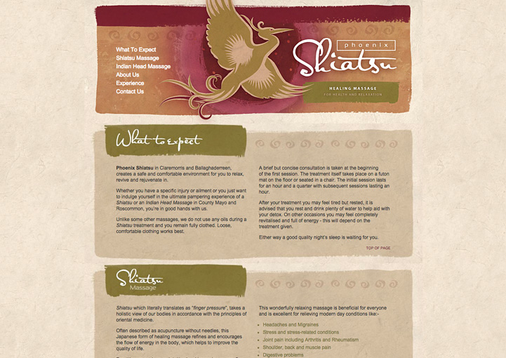 Phoenix Shiatsu Web Site Design Claremorris